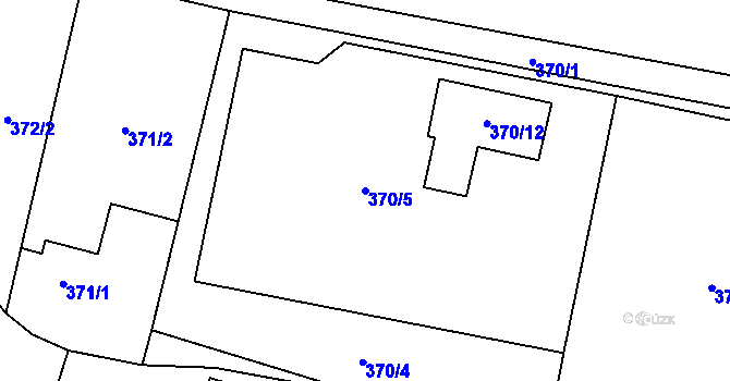 Parcela st. 370/5 v KÚ Citonice, Katastrální mapa