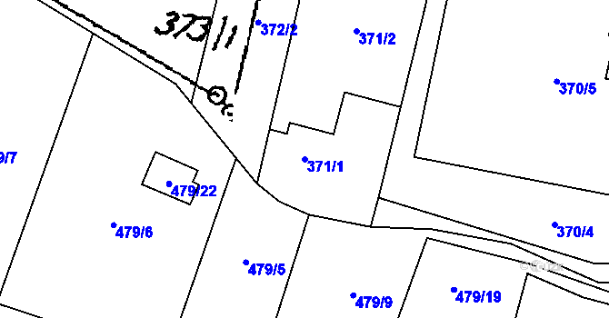 Parcela st. 371/1 v KÚ Citonice, Katastrální mapa