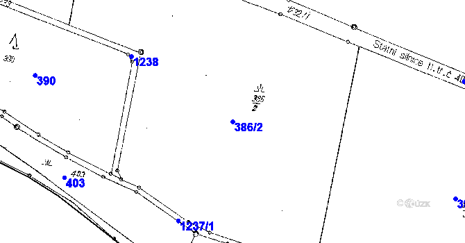 Parcela st. 386/2 v KÚ Citonice, Katastrální mapa
