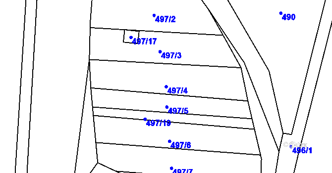 Parcela st. 497/4 v KÚ Citonice, Katastrální mapa