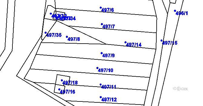 Parcela st. 497/9 v KÚ Citonice, Katastrální mapa