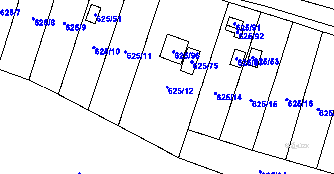 Parcela st. 625/12 v KÚ Citonice, Katastrální mapa