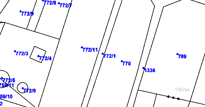Parcela st. 772/1 v KÚ Citonice, Katastrální mapa