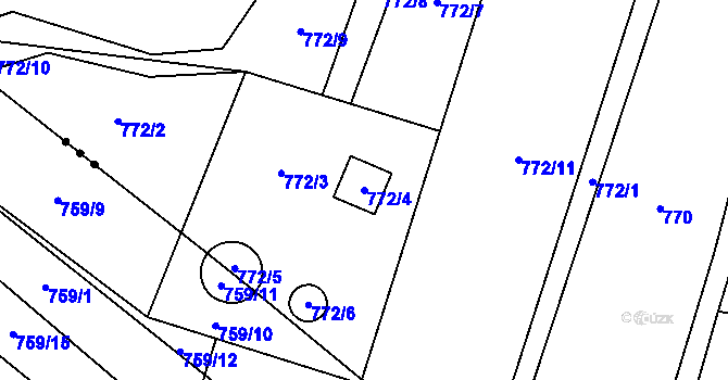 Parcela st. 772/4 v KÚ Citonice, Katastrální mapa