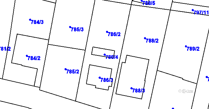 Parcela st. 786/4 v KÚ Citonice, Katastrální mapa