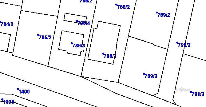 Parcela st. 788/3 v KÚ Citonice, Katastrální mapa