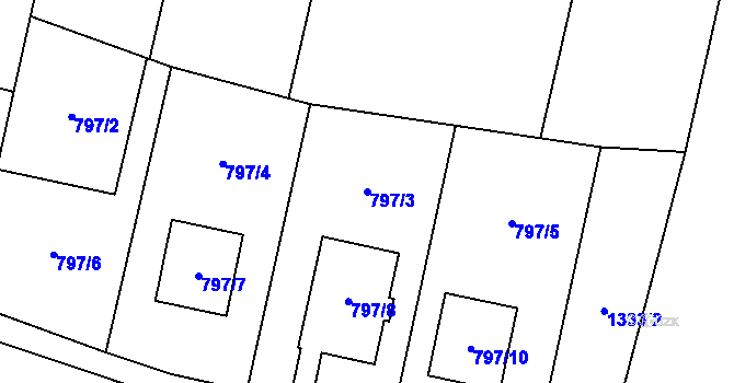 Parcela st. 797/3 v KÚ Citonice, Katastrální mapa