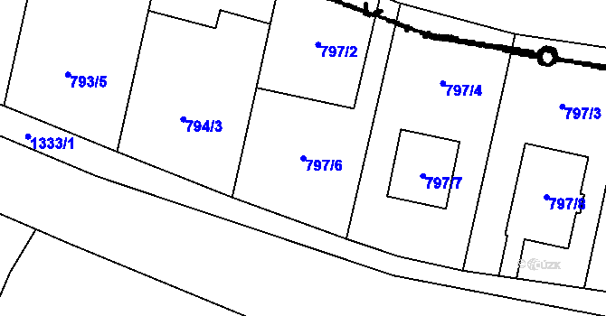 Parcela st. 797/6 v KÚ Citonice, Katastrální mapa