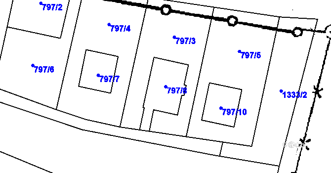 Parcela st. 797/8 v KÚ Citonice, Katastrální mapa