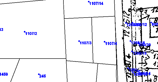 Parcela st. 1107/3 v KÚ Citonice, Katastrální mapa