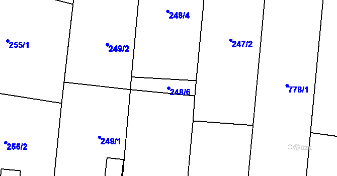 Parcela st. 248/6 v KÚ Citonice, Katastrální mapa