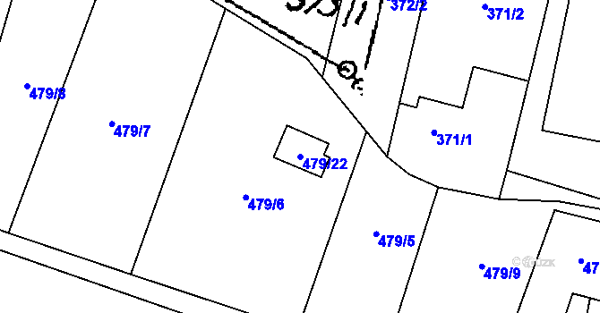Parcela st. 479/22 v KÚ Citonice, Katastrální mapa