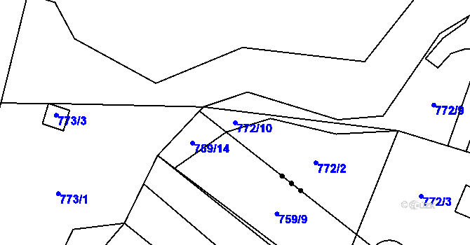 Parcela st. 772/10 v KÚ Citonice, Katastrální mapa
