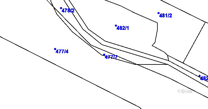 Parcela st. 477/7 v KÚ Citonice, Katastrální mapa