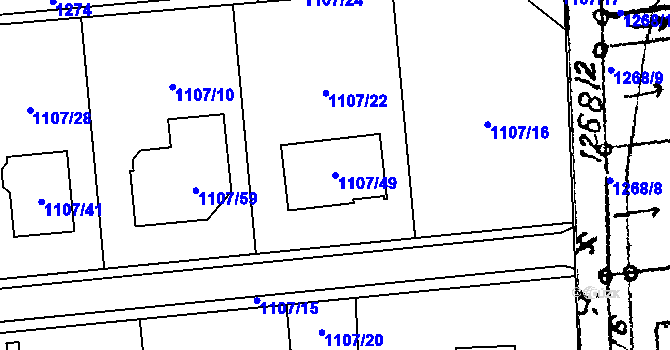Parcela st. 1107/49 v KÚ Citonice, Katastrální mapa