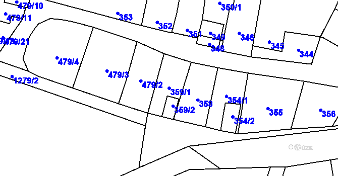 Parcela st. 359/1 v KÚ Citonice, Katastrální mapa