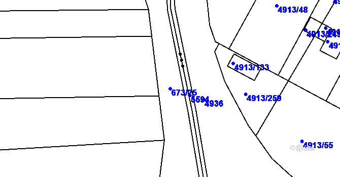 Parcela st. 673/25 v KÚ Citonice, Katastrální mapa