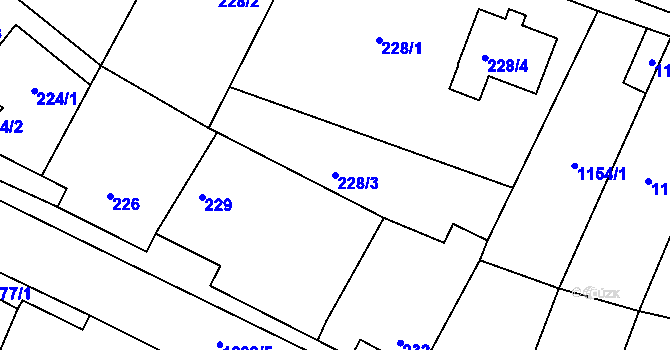Parcela st. 228/3 v KÚ Citonice, Katastrální mapa