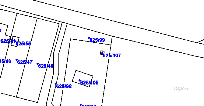 Parcela st. 625/107 v KÚ Citonice, Katastrální mapa