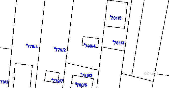 Parcela st. 780/4 v KÚ Citonice, Katastrální mapa