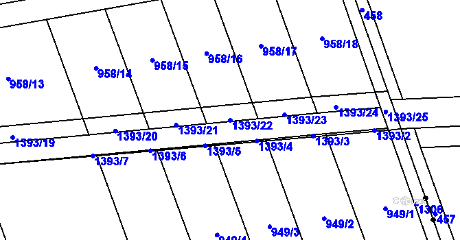 Parcela st. 1393/22 v KÚ Citonice, Katastrální mapa