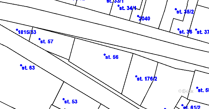 Parcela st. 56 v KÚ Cítov, Katastrální mapa