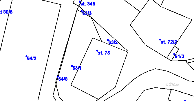Parcela st. 73 v KÚ Cítov, Katastrální mapa
