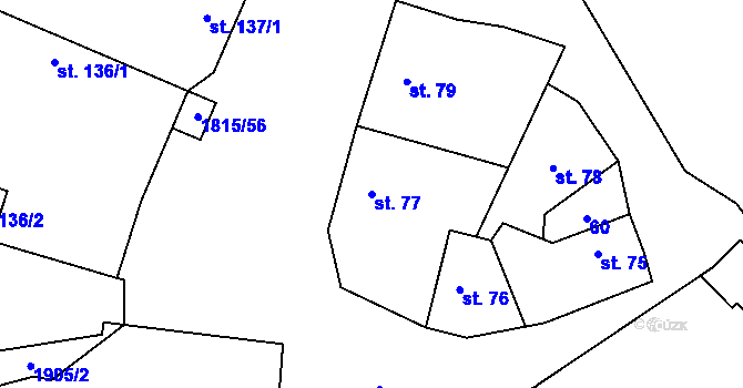 Parcela st. 77 v KÚ Cítov, Katastrální mapa