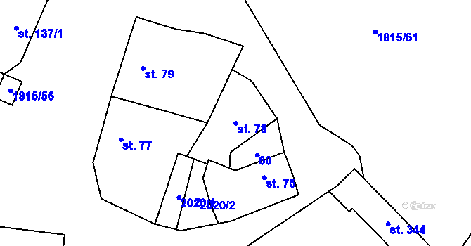 Parcela st. 78 v KÚ Cítov, Katastrální mapa
