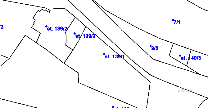 Parcela st. 139/1 v KÚ Cítov, Katastrální mapa