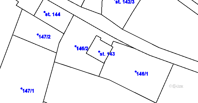 Parcela st. 143 v KÚ Cítov, Katastrální mapa