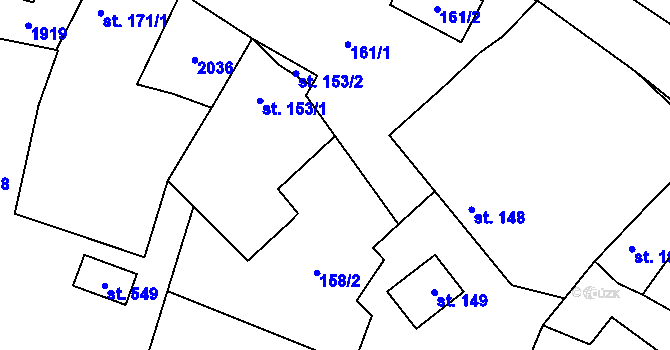 Parcela st. 152 v KÚ Cítov, Katastrální mapa