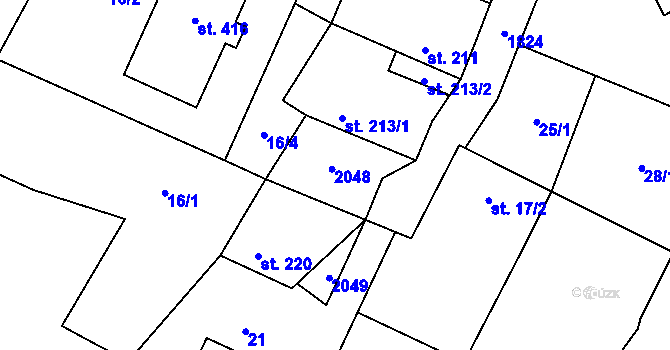 Parcela st. 217 v KÚ Cítov, Katastrální mapa