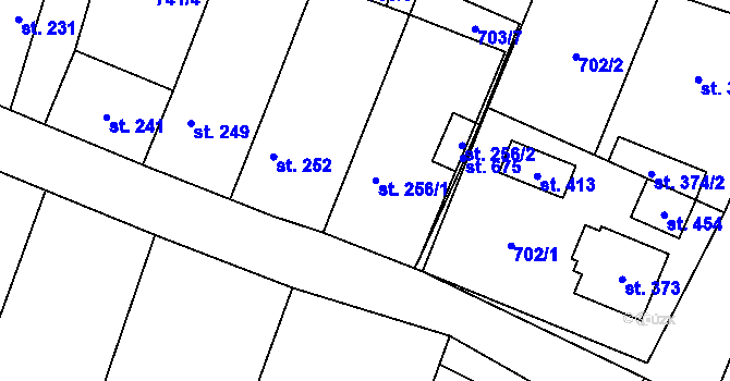 Parcela st. 256 v KÚ Cítov, Katastrální mapa