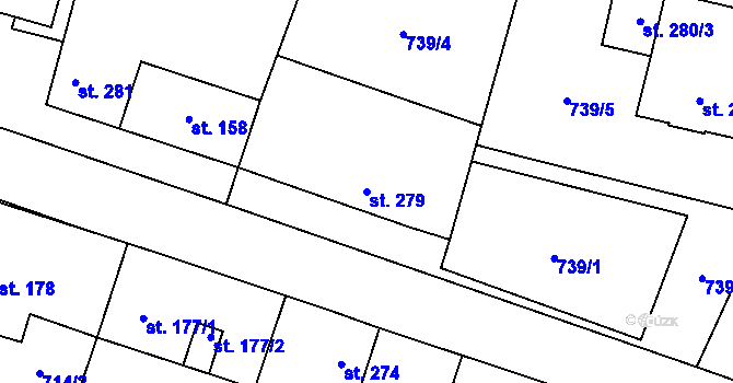 Parcela st. 279 v KÚ Cítov, Katastrální mapa