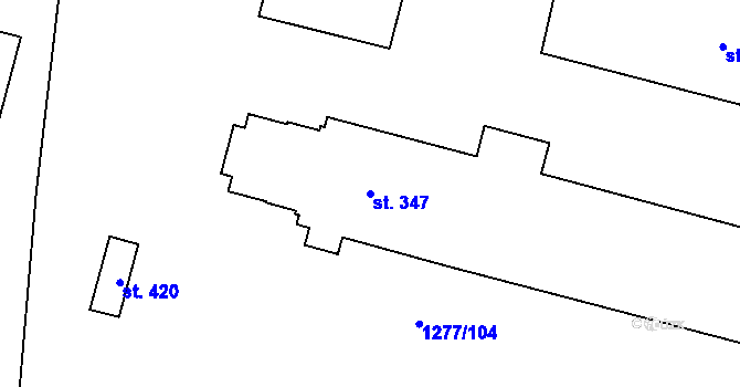 Parcela st. 347 v KÚ Cítov, Katastrální mapa