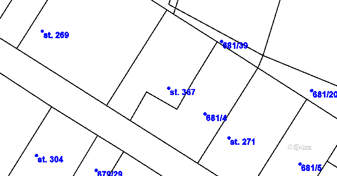 Parcela st. 367 v KÚ Cítov, Katastrální mapa