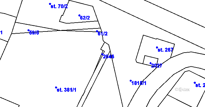 Parcela st. 381/2 v KÚ Cítov, Katastrální mapa