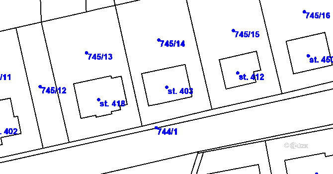 Parcela st. 403 v KÚ Cítov, Katastrální mapa