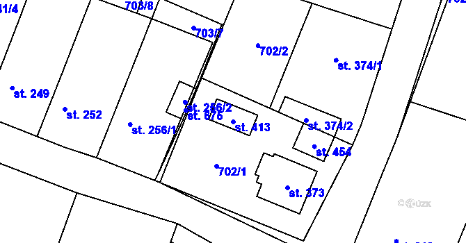Parcela st. 413 v KÚ Cítov, Katastrální mapa