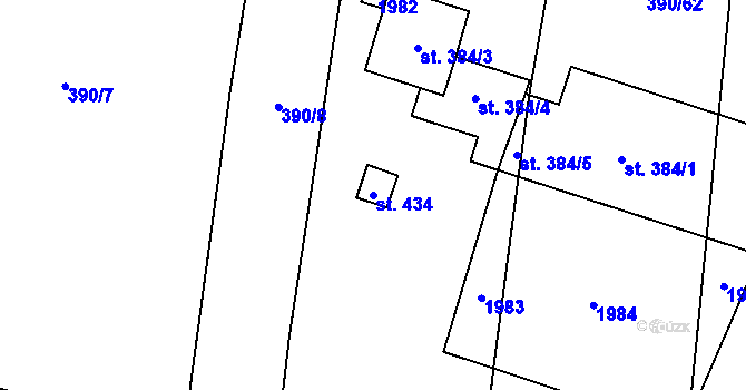 Parcela st. 434 v KÚ Cítov, Katastrální mapa
