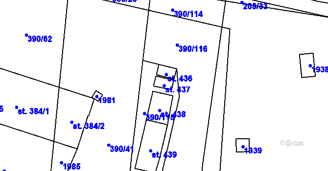 Parcela st. 437 v KÚ Cítov, Katastrální mapa