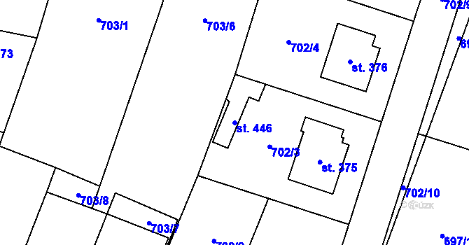 Parcela st. 446 v KÚ Cítov, Katastrální mapa