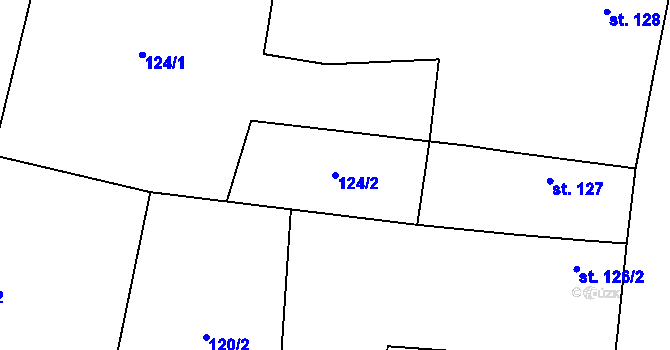 Parcela st. 124/2 v KÚ Cítov, Katastrální mapa