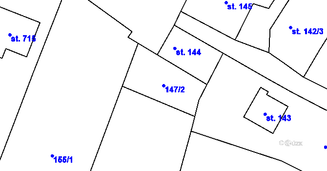 Parcela st. 147/2 v KÚ Cítov, Katastrální mapa