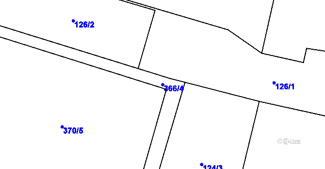 Parcela st. 366/4 v KÚ Cítov, Katastrální mapa