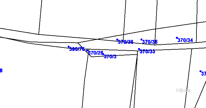Parcela st. 370/3 v KÚ Cítov, Katastrální mapa