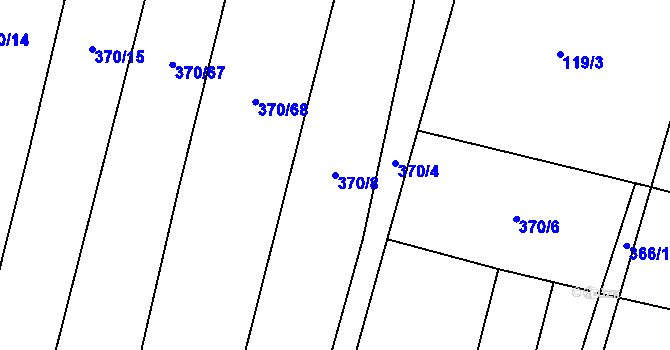 Parcela st. 370/8 v KÚ Cítov, Katastrální mapa
