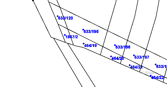 Parcela st. 464/19 v KÚ Cítov, Katastrální mapa