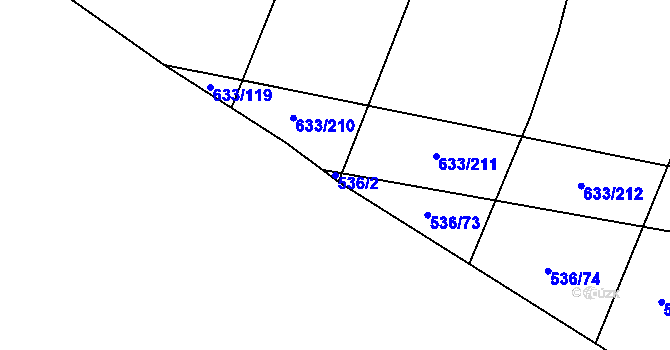 Parcela st. 536/2 v KÚ Cítov, Katastrální mapa